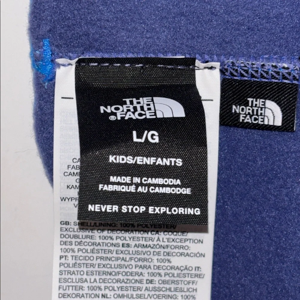 Kids North Face Royal Blue Fleece Headband with Navy Lining  Blue North Face